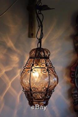 A Vintage Murano Venetian Glass Hall Porch Lantern Bohemian