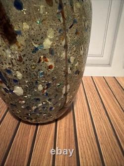 10.5 Vintage Murano Tutti Frutti Glass Vase AVEM Style Hand Blown Amphora Italy