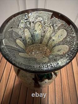 10.5 Vintage Murano Tutti Frutti Glass Vase AVEM Style Hand Blown Amphora Italy