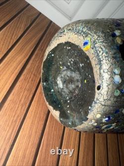 10.5 Vintage Murano Tutti Frutti Glass Vase AVEM Style Hand Blown Amphora Italy