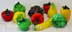 11x Vintage Murano Style Art Hand Blown/Pressed Glass Fruits Retro Decor VGC Lot