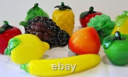 11x Vintage Murano Style Art Hand Blown/Pressed Glass Fruits Retro Decor VGC Lot