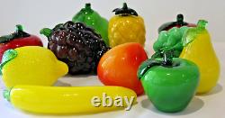 11x Vintage Murano Style Art Hand Blown/Pressed Glass Fruits Retro Decor VGC Lot