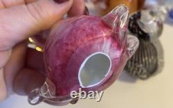 13 Vintage Modern Art Glass Cat Figurine Lot. 13 Glass Cats Murano Viking