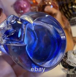 13 Vintage Modern Art Glass Cat Figurine Lot. 13 Glass Cats Murano Viking