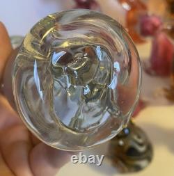 13 Vintage Modern Art Glass Cat Figurine Lot. 13 Glass Cats Murano Viking