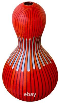 14 Salviati Asti Signed Murano Italian Studio Art Glass Zucca Vase Vtg Mcm