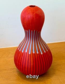14 Salviati Asti Signed Murano Italian Studio Art Glass Zucca Vase Vtg Mcm