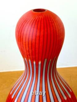 14 Salviati Asti Signed Murano Italian Studio Art Glass Zucca Vase Vtg Mcm