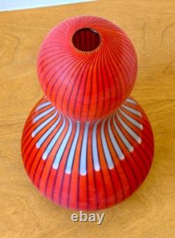 14 Salviati Asti Signed Murano Italian Studio Art Glass Zucca Vase Vtg Mcm