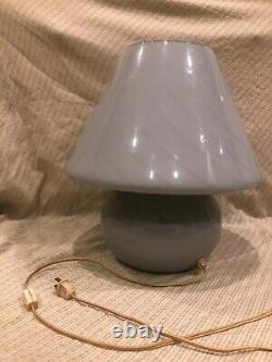 15 Vintage Murano Vetri-Inspired Glass Mushroom Lamp, Barely Used, Grey/Purple