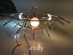 17 Vintage Italian Murano White Flower Venini Art Glass Chandelier Light