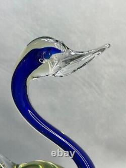 1950s VTG Italian Murano Vaseline Uranium Glass Goose Bird Swan Duck Figurine