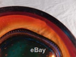 1950s Vintage Murano Rainbow Bubbles Dish/Bowl Seguso Art Glass Mid Century