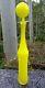 1960's 70's Vintage Yellow Murano Empoli Cased Glass Tall Genie Bottle Decanter