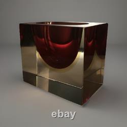 1960's Murano Sommerso Art Glass Ashtray by Flavio Poli. Made in Italy, 3.5x3x2