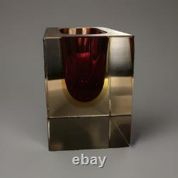 1960's Murano Sommerso Art Glass Ashtray by Flavio Poli. Made in Italy, 3.5x3x2