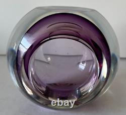 1960s Vintage Murano style rich violet purple glass decorative bowl 3H 4.5W