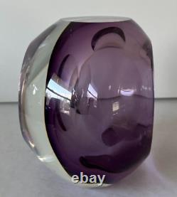 1960s Vintage Murano style rich violet purple glass decorative bowl 3H 4.5W