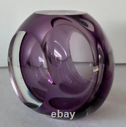 1960s Vintage Murano style rich violet purple glass decorative bowl 3H 4.5W