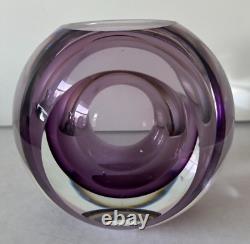 1960s Vintage Murano style rich violet purple glass decorative bowl 3H 4.5W