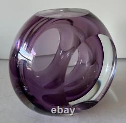 1960s Vintage Murano style rich violet purple glass decorative bowl 3H 4.5W