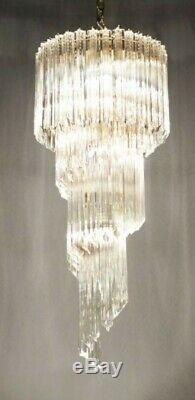 1970's VINTAGE CAMER MURANO GLASS VENINI CHANDELIER 80 crystals