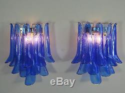1970s Pair of Vintage Italian Murano wall lights in the manner of Mazzega