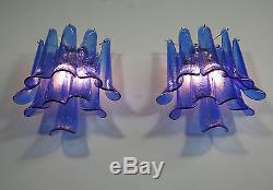 1970s Pair of Vintage Italian Murano wall lights in the manner of Mazzega