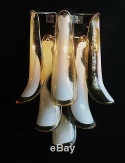 1970s Pair of Vintage Italian Murano wall lights in the manner of Mazzega pur