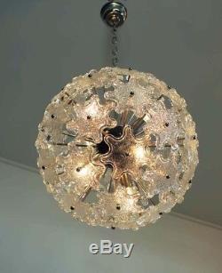 1970s Sputnik Italian Vintage Murano glass chandelier in Venini Zuccheri style