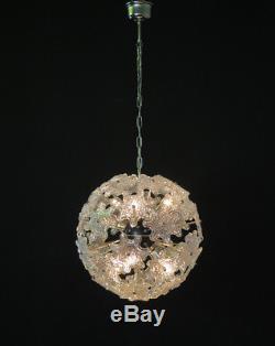 1970s Sputnik Italian Vintage Murano glass chandelier iridescent glasses