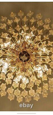 1970s VINTAGE CAMER MURANO GLASS VENINI CHANDELIER 91 CRYSTALS