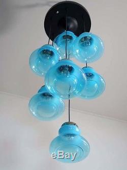 1970s Vintage Light Blue Murano glass Chandelier Sconce in Vistosi style