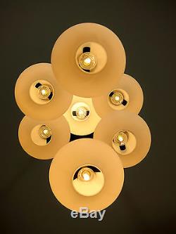 1970s Vintage Light opal white Murano glass Chandelier Sconce in Vistosi style