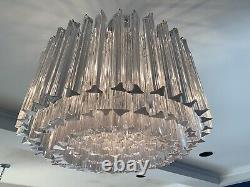 1970s Vintage Mid Century Murano Camer Venini Chandeliers 3 Identical Pieces