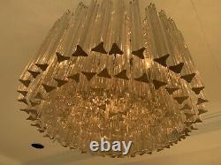 1970s Vintage Mid Century Murano Camer Venini Chandeliers 3 Identical Pieces