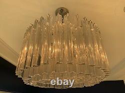 1970s Vintage Mid Century Murano Camer Venini Chandeliers 3 Identical Pieces