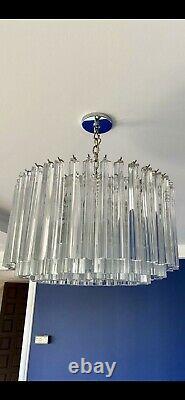 1970s Vintage Mid Century Murano Camer Venini Chandeliers 3 Identical Pieces