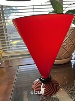 1985 EFFETRE Murano RED ART GLASS VASE by Tagliapietra & Angelin Signed #23/100