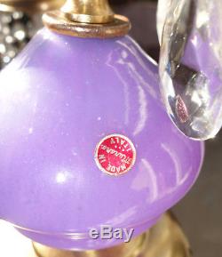 1of6 Vintage Purple amethyst Murano Art Glass Swag lamp brass Hollywood Regency