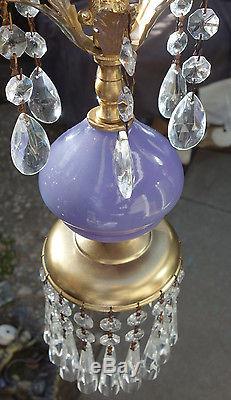 1of6 Vintage Purple amethyst Murano Art Glass Swag lamp brass Hollywood Regency