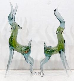 2 Vintage MURANO Art Glass MID CENTURY MODERN Eames 13 DEER GAZELLE Figurine