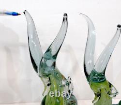2 Vintage MURANO Art Glass MID CENTURY MODERN Eames 13 DEER GAZELLE Figurine