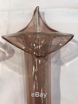 2 Vtg Deco Nouveau Glass Wall Sconce Vase Murano Glass Lilly 14.5 T