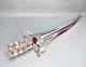 21 Vintage Italy Murano Large Sword Sculpture Clear Ruby Aventurine Art Glass