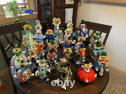24 Lot Fabulous Vintage Colorful Murano blown Art Glass Clown Venice Italy Old