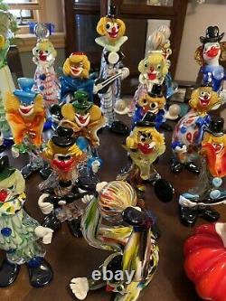 24 Lot Fabulous Vintage Colorful Murano blown Art Glass Clown Venice Italy Old