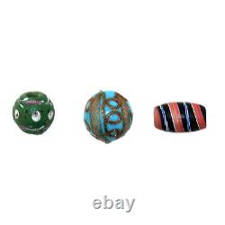 (2480) Three Antique Murano Venezia Glass Beads End of 19th century bead