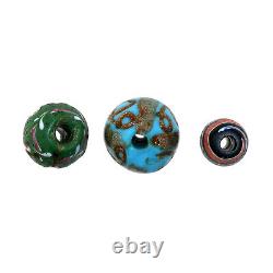 (2480) Three Antique Murano Venezia Glass Beads End of 19th century bead